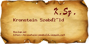 Kronstein Szebáld névjegykártya